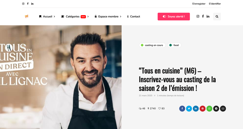 Casting saison 2 Tous en cuisine