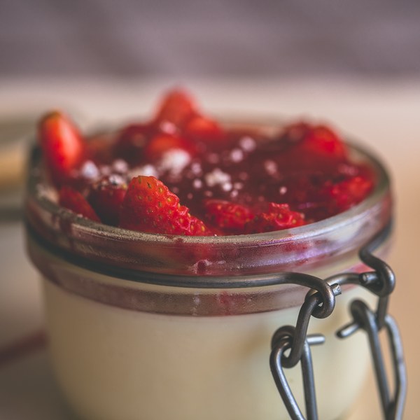 Panna cotta aux fruits aux rouges