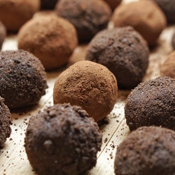 Truffes au chocolat noir